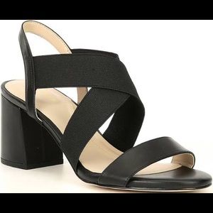 Cole Haan Aniston Elastic Black Leather Sandal